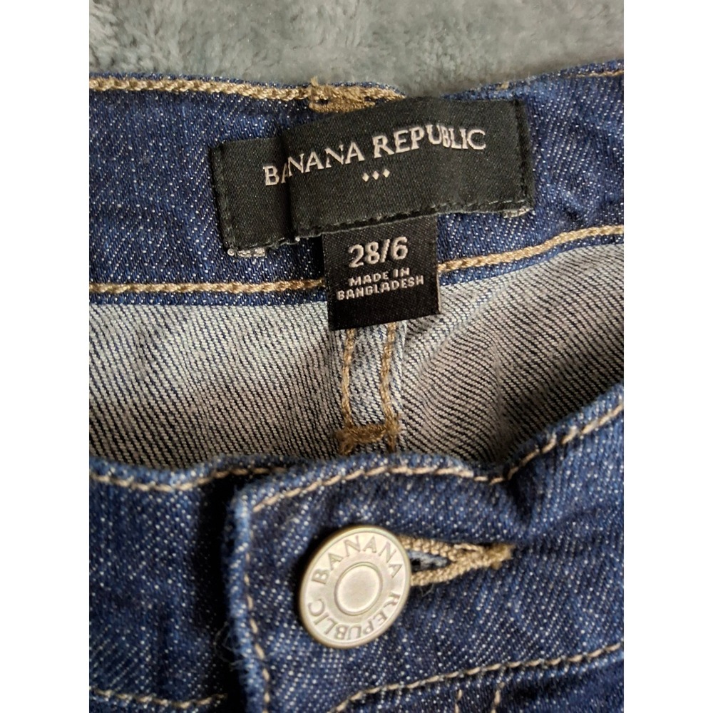Banana Republic Womens Straight Leg Jeans Dark Wash Blue Denim Size 28/6 - Picture 8 of 13